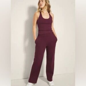 Soma Wknd TechSport Wide Leg Joggers Women’s Large in Purple Merlot